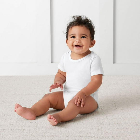 Member's Mark Baby 5-Pack Organic Cotton White Bodysuit
