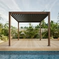 thumbnail image 1 of Mirador Takasho Acacia Finish Louvered Pergola, Choose Size, 1 of 8