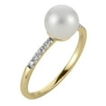 thumbnail image 1 of Cultured Freshwater Pearl and 0.08 CT.T.W. Diamond Ring in 14K Gold, 1 of 6