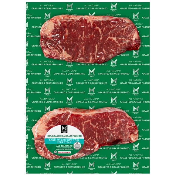 Member's Mark Grass Fed Beef NY Strip Steak, priced per pound