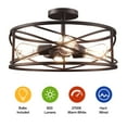 thumbnail image 2 of Cedar Hill 4 -Light 17-in Matte Bronze Semi Flush Mount Light with Light Bulb, 2 of 8