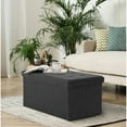 thumbnail image 1 of Seville Classics Foldable Storage Bench Ottoman, Modern Gray,  30" W x 15.7" D x 15.7" H, 1 of 11