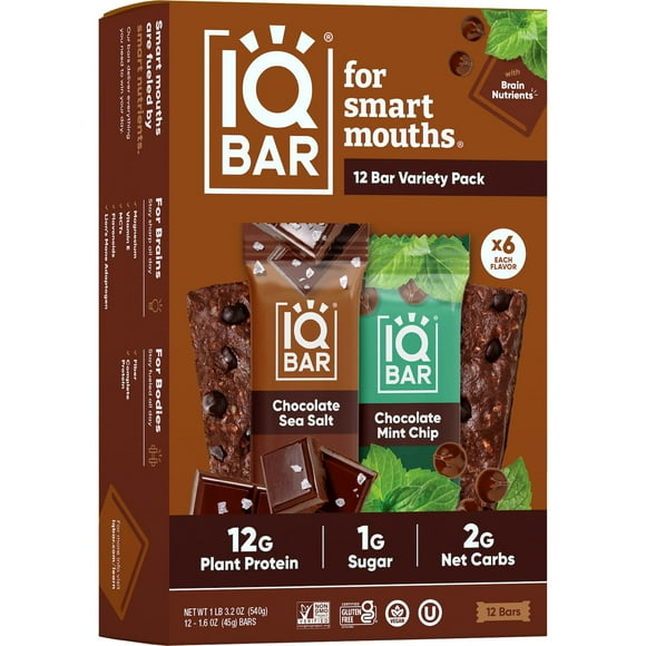 IQBAR Protein Bar Variety Pack, 12 ct.