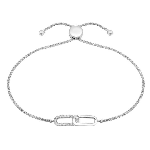 Diamond Bolo Bracelet in Sterling Silver