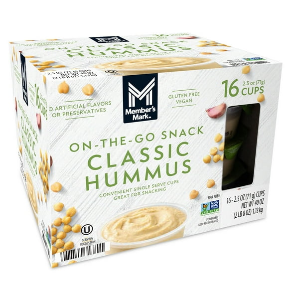 Member's Mark Classic Hummus Singles 2.5 oz., 16 ct.
