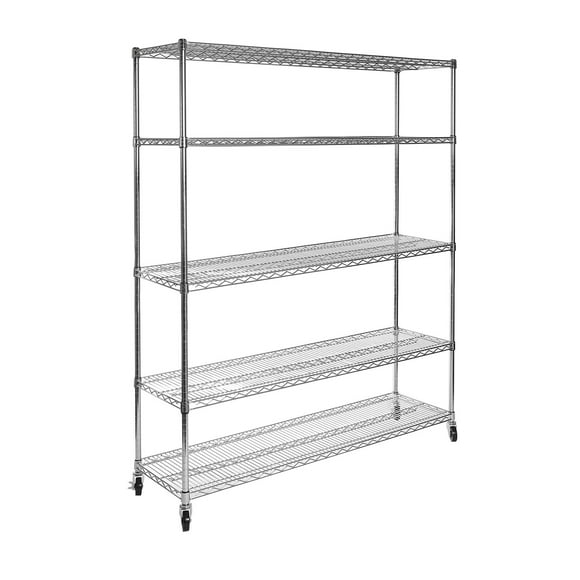 Seville Classics UltraDurable 5-Tier NSF Steel Shelving, 60" W x 24" D x 76" H