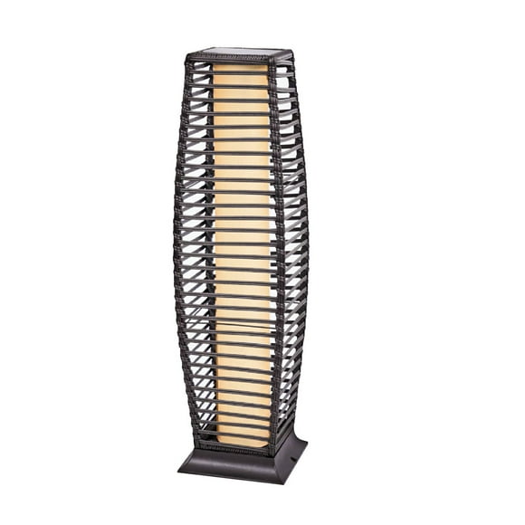 Deck Impressions 27" Solar Rattan Outdoor Floor Lamp