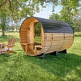 thumbnail image 1 of Backyard Discovery 4-6 Person Cedar Outdoor Barrel Sauna with Electric Heater & Porch, 1 of 12