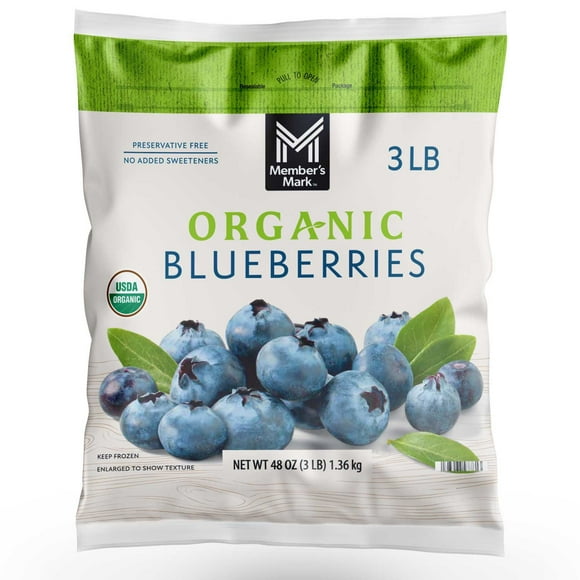 Members Mark Organic Cultivated Blueberries, Frozen, 3 lbs.