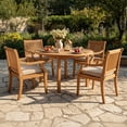 thumbnail image 1 of Cambridge Casual Mosko Teak Outdoor Dining Patio Set, 5pc, 1 of 12
