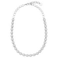 thumbnail image 1 of Oval Cut Lab Created Gemstone Halo Tennis Necklace in Sterling Silver, 1 of 4