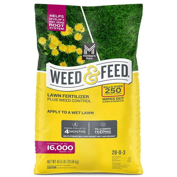 Member's Mark Weed and Feed with Weed Control, 16M bag