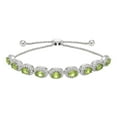 thumbnail image 1 of Oval Cut Gemstone Halo Bolo Bracelet in Sterling Silver, 1 of 5