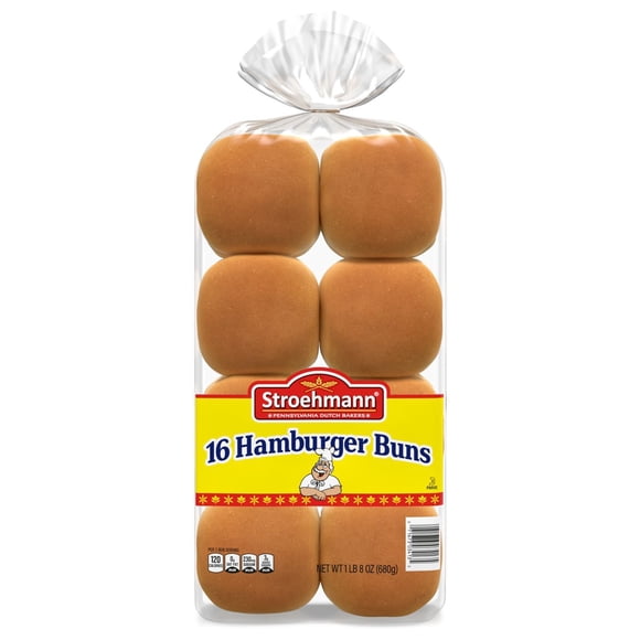 Stroehmann Hamburger Buns 24oz, 16ct