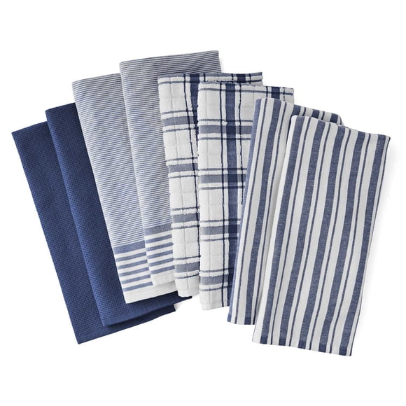 Member's Mark Plaid Leno 8 Piece Kitchen Towel Set, Choose Color