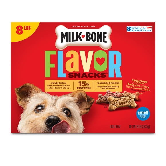 Milk-Bone Flavor Snacks Variety Pack Small Crunchy Dog Biscuits, 8 lbs.