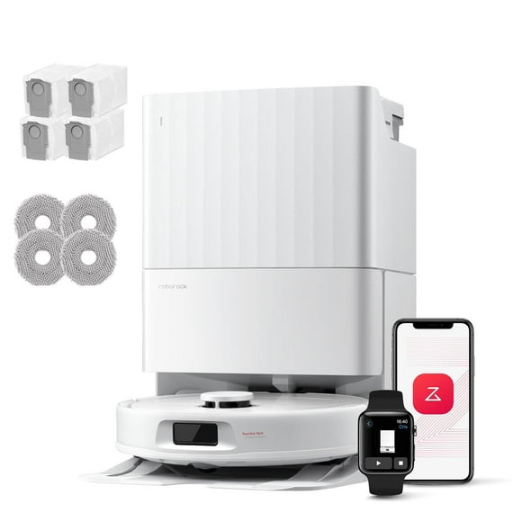 Roborock QRT78 Robot Vacuum & Mop with Multifunction Dock, 10,000Pa Suction, Auto Mop Washing, Self-Emptying & Refill