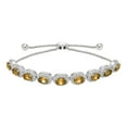 thumbnail image 1 of Oval Cut Gemstone Halo Bolo Bracelet in Sterling Silver, 1 of 5