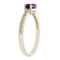 thumbnail image 3 of Baguette Cut Gemstone and 0.10 CT. T.W. Diamond Ring in 14K Gold, 3 of 4