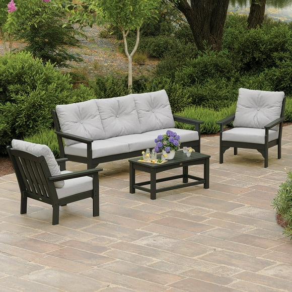 POLYWOOD Gulf Shores Sofa Seating Set with Sunbrella Fabric, 4pc