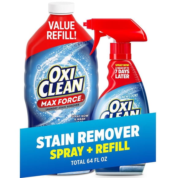 Oxiclean Max Force Advanced Laundry Stain Remover, 48 fl. oz. Refill + 16 fl. Oz. Trigger Spray