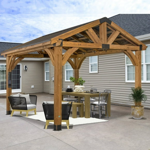Backyard Discovery Cedar 12' x 12' Gazebo with PowerPort
