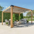 thumbnail image 1 of Backyard Discovery 12' x 10' Brendan Cedar Sail Shade Pergola with PowerPort, 1 of 13