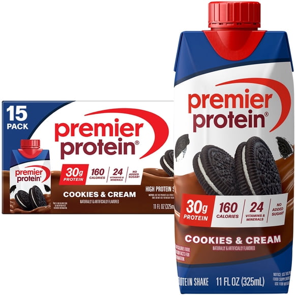 Premier Protein 30g High Protein Shake, Cookies and Cream, 11 fl. oz., 15 pk.