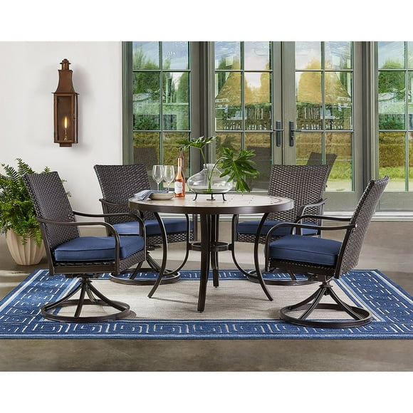 Member's Mark Heritage Round Dining Set with Sunbrella Fabric, 5pc