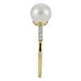 thumbnail image 3 of Cultured Freshwater Pearl and 0.08 CT.T.W. Diamond Ring in 14K Gold, 3 of 6