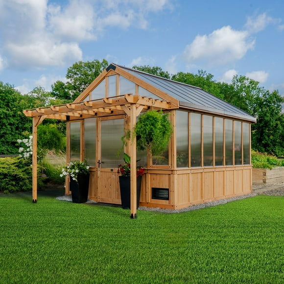 Backyard Discovery 13' x 11' Traditional Cedar Greenhouse - DIY