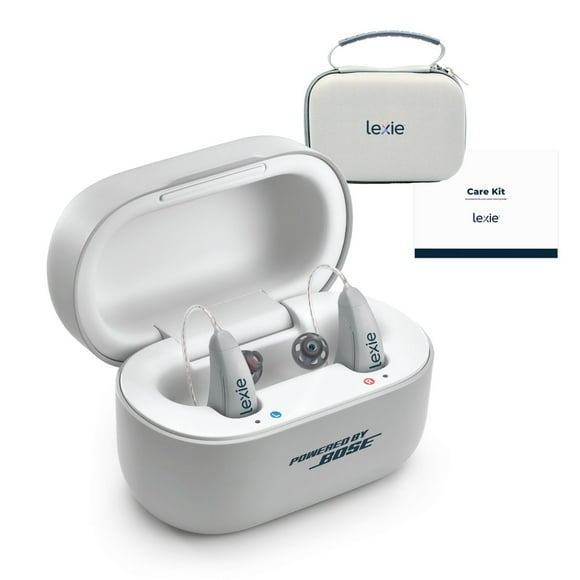 Lexie B2 Plus Powered by Bose Self-Fitting Rechargeable Receiver-in-Canal OTC Hearing Aid Bundle