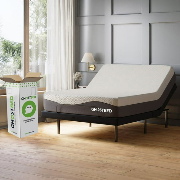 GhostBed InfraRest 12" Medium Foam Mattress and Adjustable Base Set