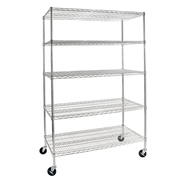Seville Classics UltraDurable 5-Tier NSF Steel Shelving 48" x 24" x 72" H