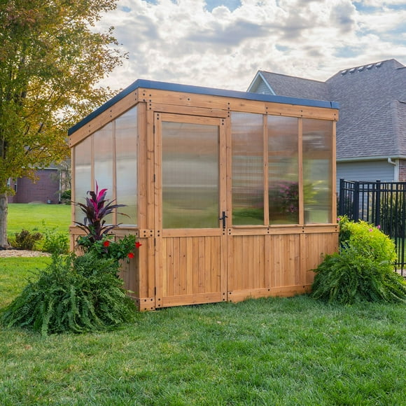 Backyard Discovery 9' x 6' Slant Roof Cedar Greenhouse