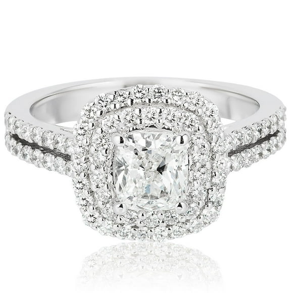 1.73 CT. T.W. Cushion Cut Diamond Ring