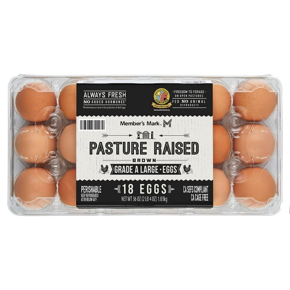 Member's Mark Pasture Raised Grade A Large Brown Eggs, 1.5 dozen