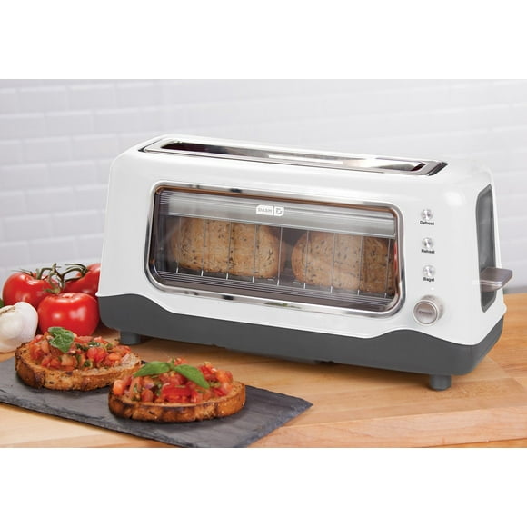 Dash Extra Wide Slot Toaster with See Through Window