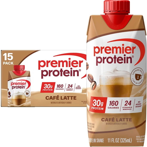 Premier Protein 30g High Protein Shake, Café Latte 11 fl. oz., 15 pk.