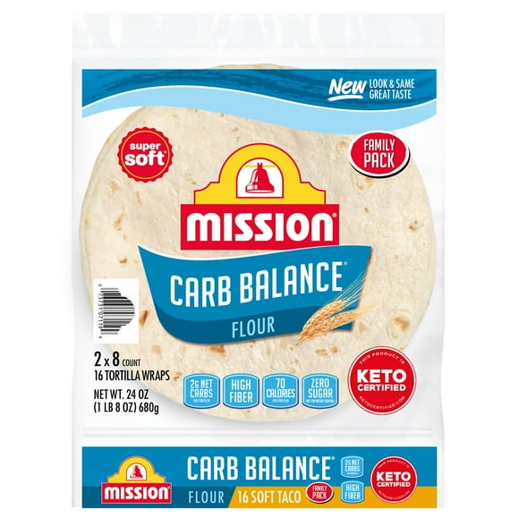 Mission Carb Balance 8" Soft Taco Flour Tortillas, 16 ct.