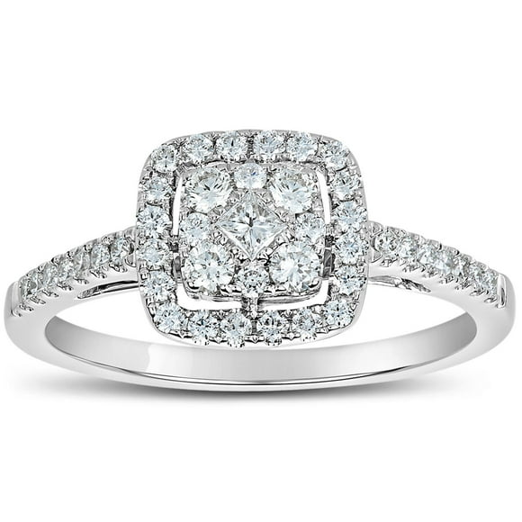 0.50 CT. T.W. Halo Diamond Ring in 14K Gold