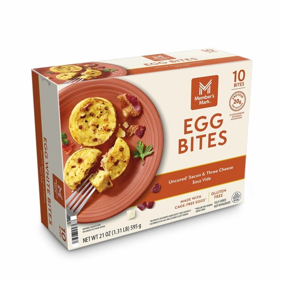 Member's Mark Sous Vide Uncured Bacon and Three Cheese Egg Bites, 5 pk.