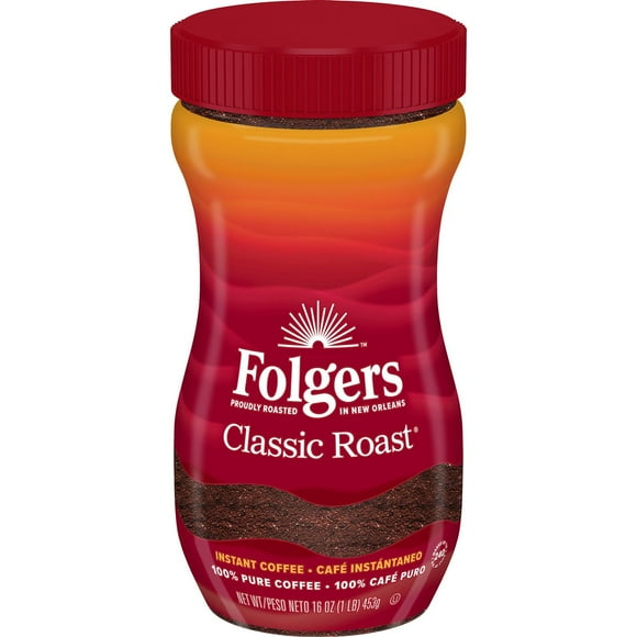 Folgers Classic Roast Instant Coffee Crystals, 16 oz.