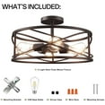 thumbnail image 5 of Cedar Hill 4 -Light 17-in Matte Bronze Semi Flush Mount Light with Light Bulb, 5 of 8