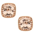 thumbnail image 3 of Cushion Cut Gemstone and 0.15 CT. T.W. Halo Diamond Stud Earrings in 14K Gold, 3 of 5