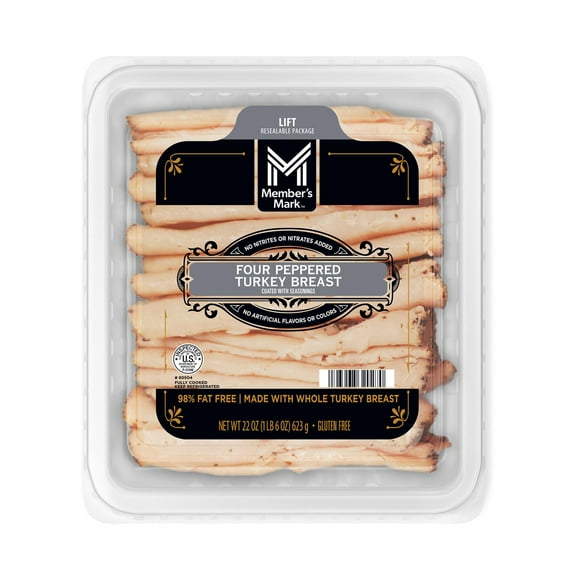 Member's Mark Four Peppered Turkey Breast, Sliced, 1 lb. 6 oz.