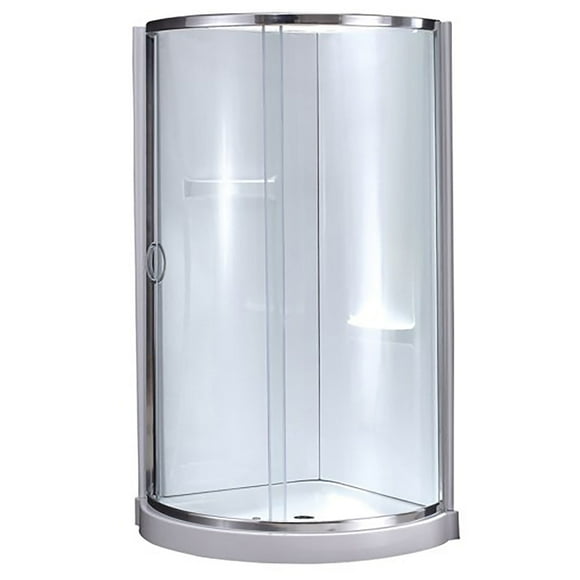 Breeze 32” x 32” x 77” Corner Shower Kit with Clear Glass, Walls, Base and Hardware