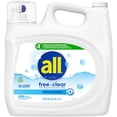 thumbnail image 1 of all Liquid Laundry Detergent, Free Clear for Sensitive Skin, 208oz, 166 loads, 1 of 9
