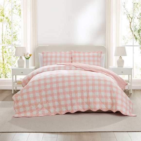 Hallmark Checkered Bliss 3-Piece Scalloped Quilt Set, Assorted Sizes
