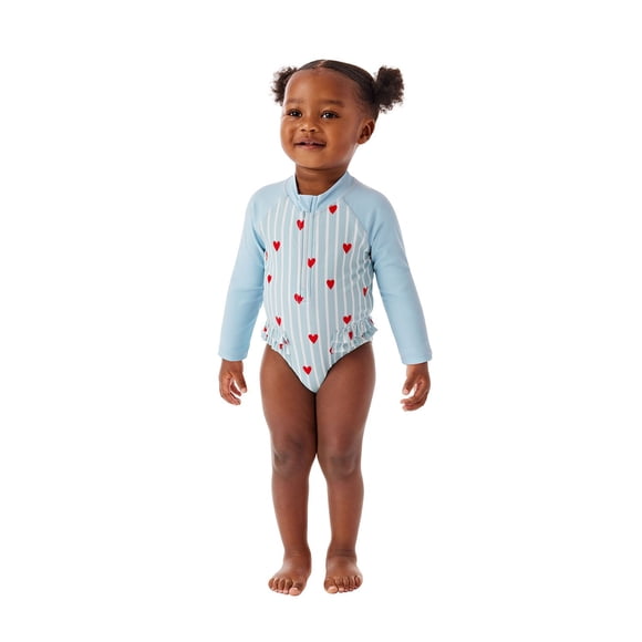 Member's Mark Baby Girls Rashguard One-Piece Swimsuit